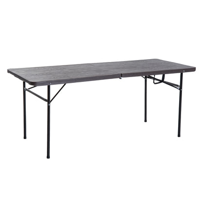 Outsunny Mesa Plegable Portátil Para Camping Mesa Auxiliar Multiusos Marrón 2_0