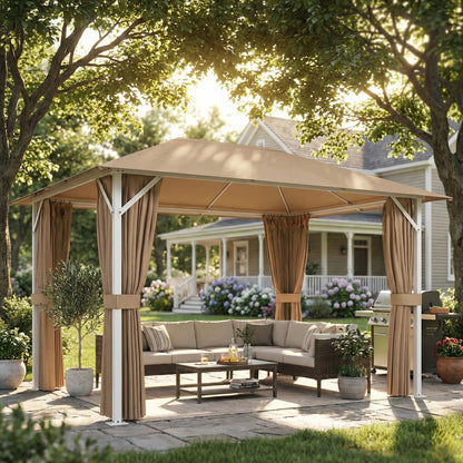 Outsunny Cenador Para Jardín 3x4 M Con Techo Ventilado Paredes Y Mosquiteras_1