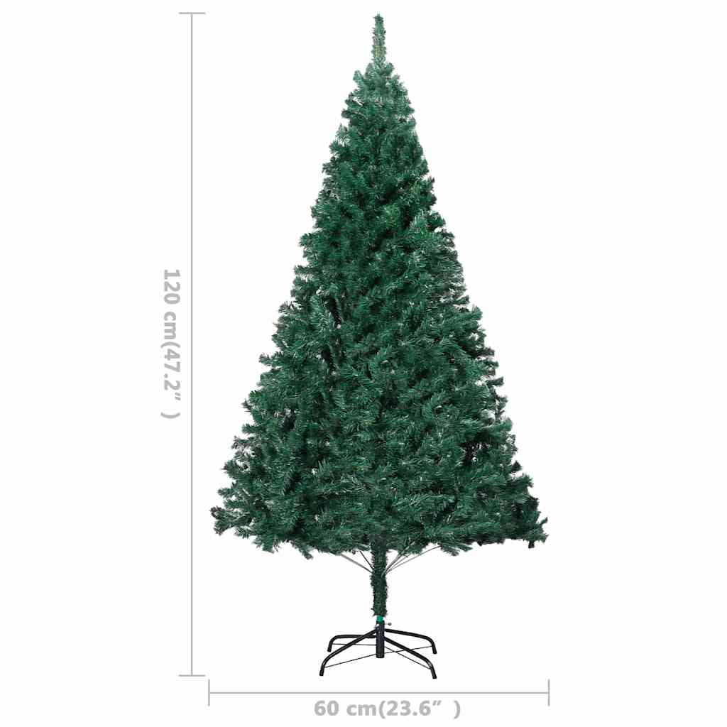Vidaxl Árbol De Navidad Preiluminado Con Luces Y Bolas Verde 120 Cm_2