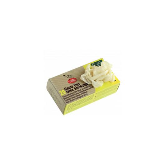 Luvas de látex natural FSC La Droguerie Ecologique 20 unidades