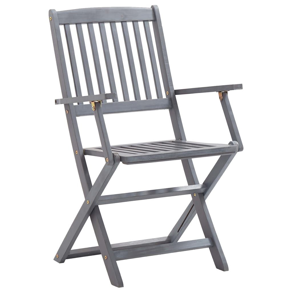 Vidaxl Sillas De Jardín Plegables 6 Uds Cojines Madera Maciza Acacia_3