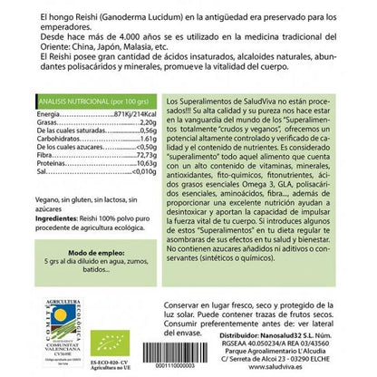 Reishi em pó ECO 125 g, Salud Viva