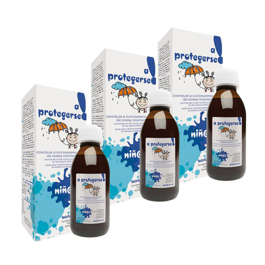 Embalagem de 3 xaropes infantis Soria Natural "Proteja-se", 150 ml