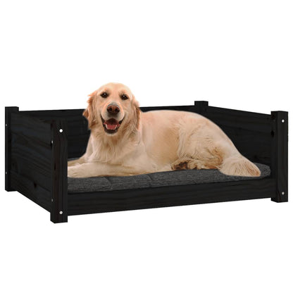 Vidaxl Cama Para Perros Madera Maciza De Pino Negro 75,5x55,5x28 Cm_5