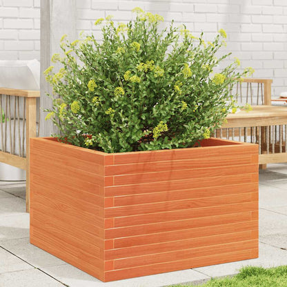 Jardinera De Madera Maciza De Pino Marrón Cera 70x70x46 Cm_1