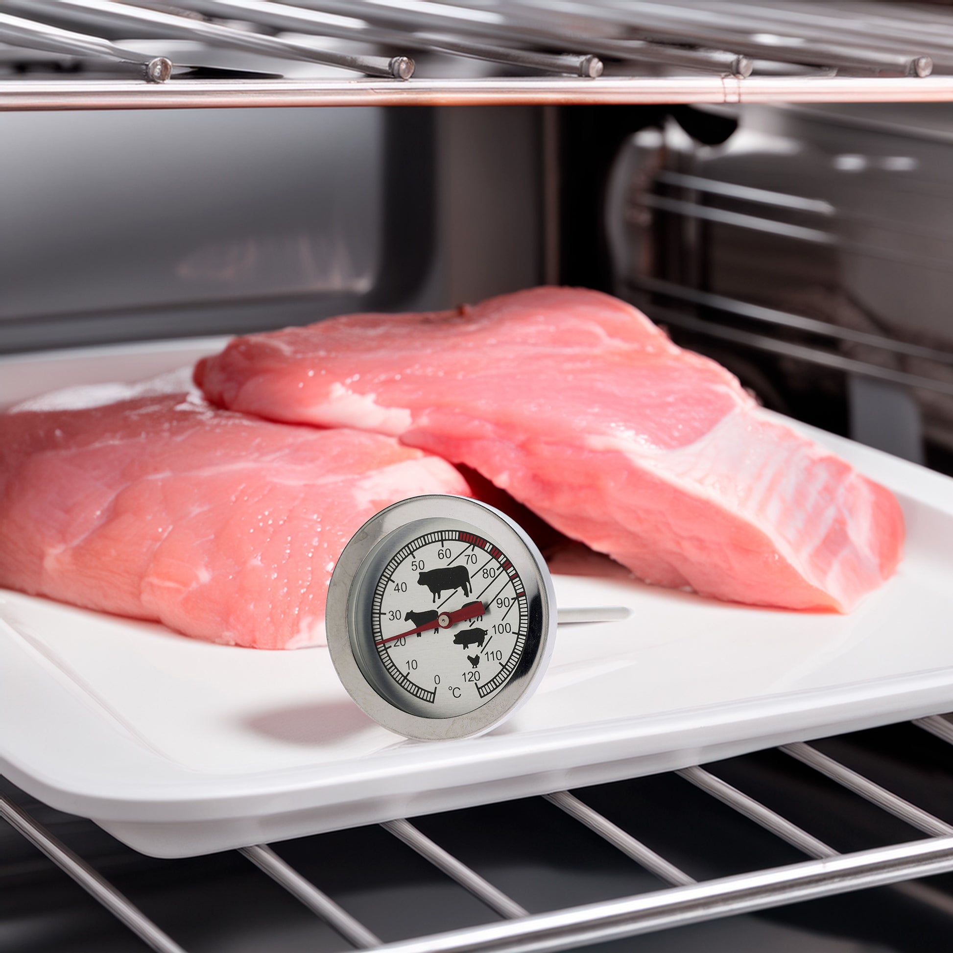Termómetro Para Carne De Acero Inoxidable - Resistente Hasta 300 Grados_2