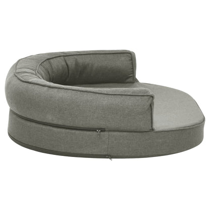 Vidaxl Colchón De Cama De Perro Ergonómico Aspecto Lino Gris 75x53 Cm_3