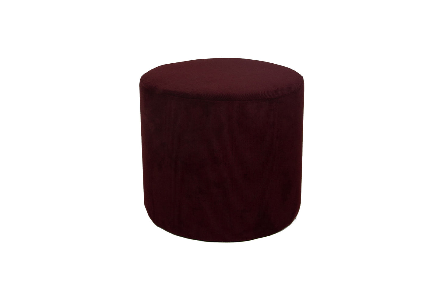 Grand Pouf, Bout De Canapé Taburete Salón Dormitorio Taburete Redondo De Pana Burdeos Lie De Vin D45/40cm- Muebles De Salón_0
