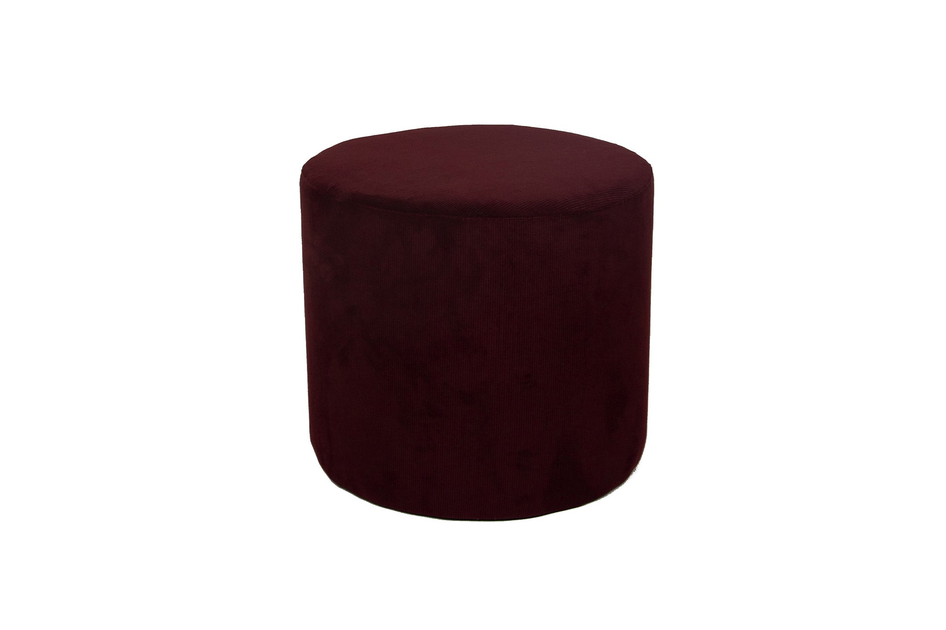 Grand Pouf, Bout De Canapé Taburete Salón Dormitorio Taburete Redondo De Pana Burdeos Lie De Vin D45/40cm- Muebles De Salón_0
