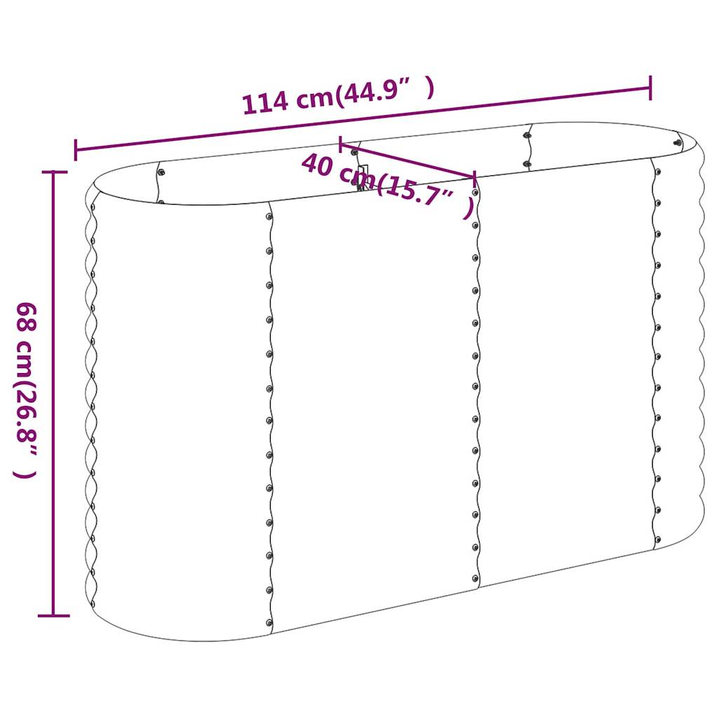 Jardinera Arriate Acero Galvanizado Gris 114x40x68 Cm_5