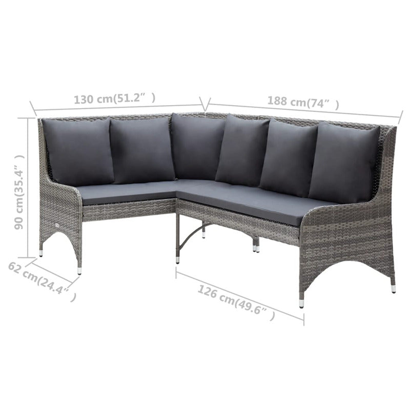 Vidaxl Sofás De Esquina De Jardín 2 Piezas Ratán Pe Gris_5