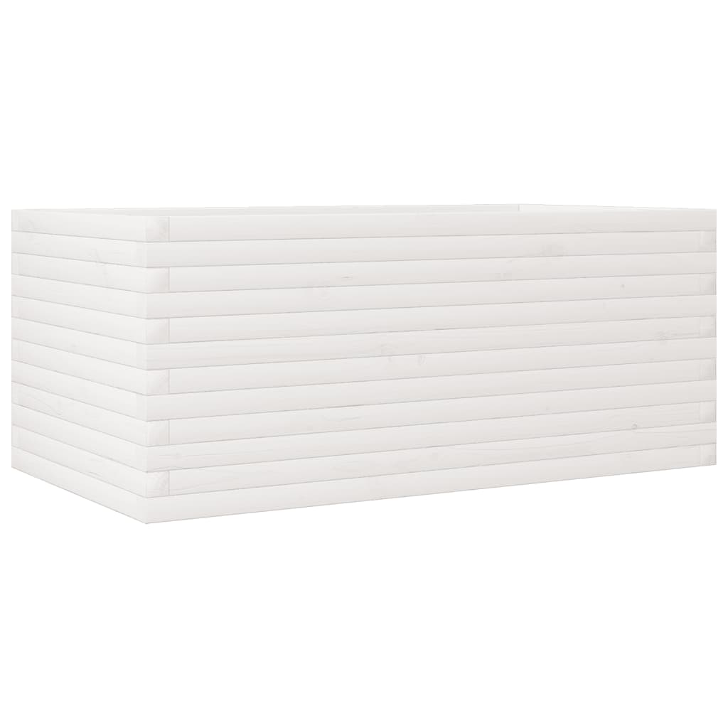 Jardinera De Madera Maciza De Pino Blanco 110x60x45,5 Cm_0
