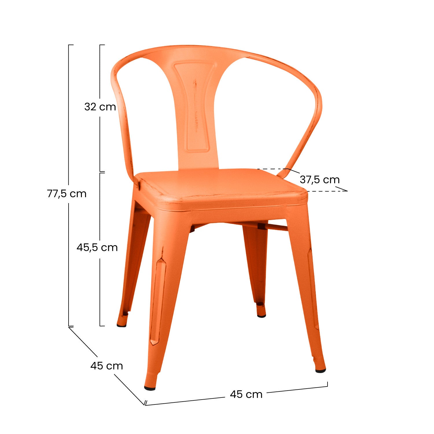 Pack 4 Sillas De Comedor Strong Vintage 53x45x80cm Thinia Home_3
