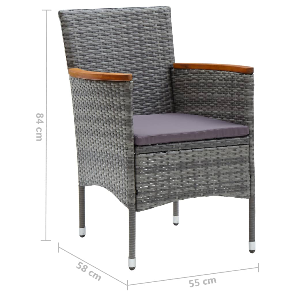 Vidaxl Sillas De Comedor Para Jardín 4 Unidades Ratán Sintético Gris_2