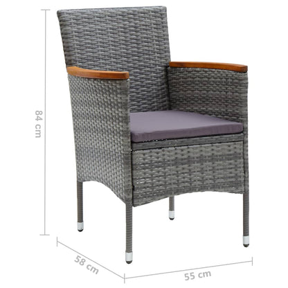 Vidaxl Sillas De Comedor Para Jardín 4 Unidades Ratán Sintético Gris_2