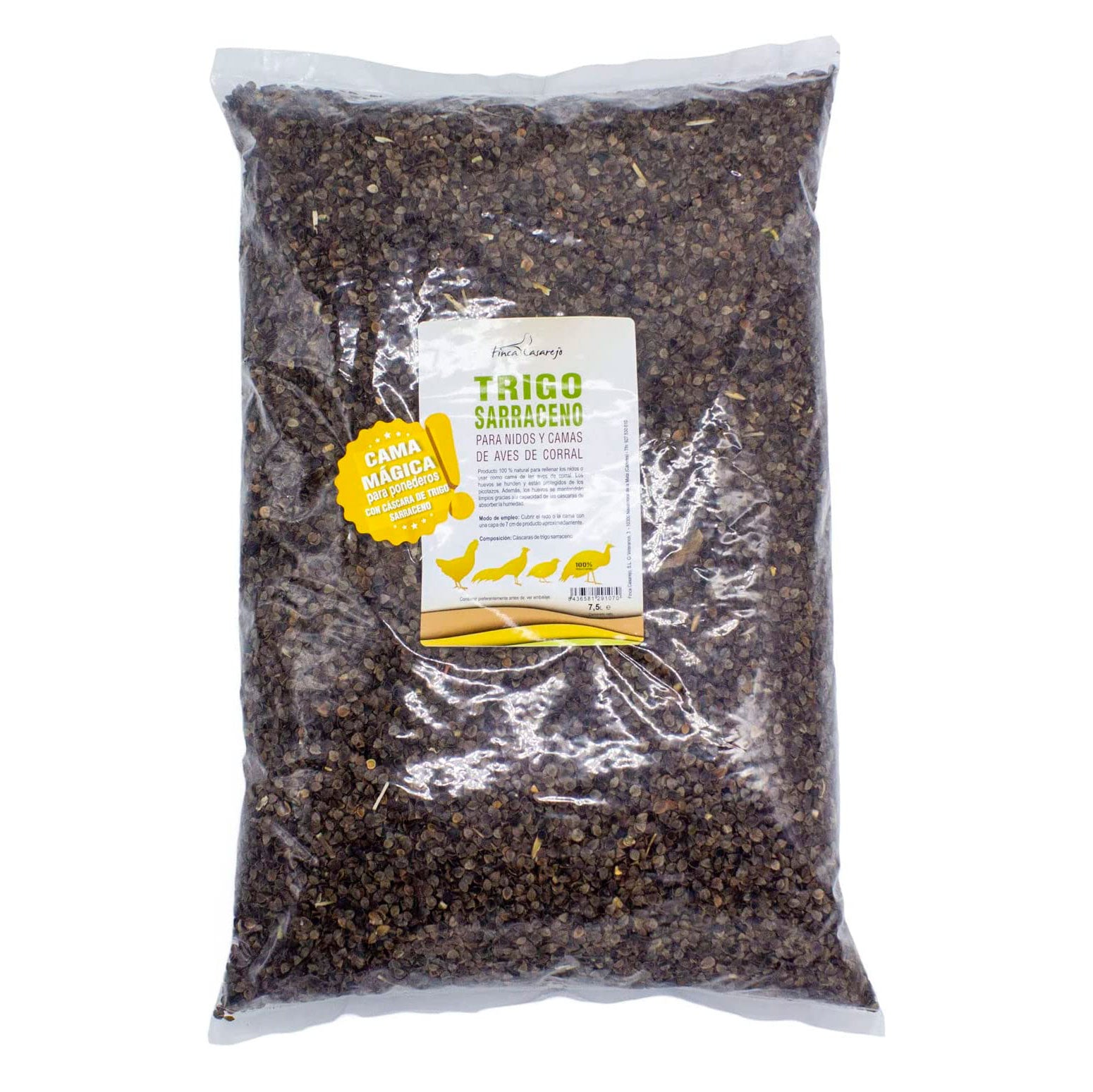 Cáscara De Trigo Sarraceno Para Nidos - Producto Natural Para Acolchar La Cama De Las Aves De Corral - 7,5L_0