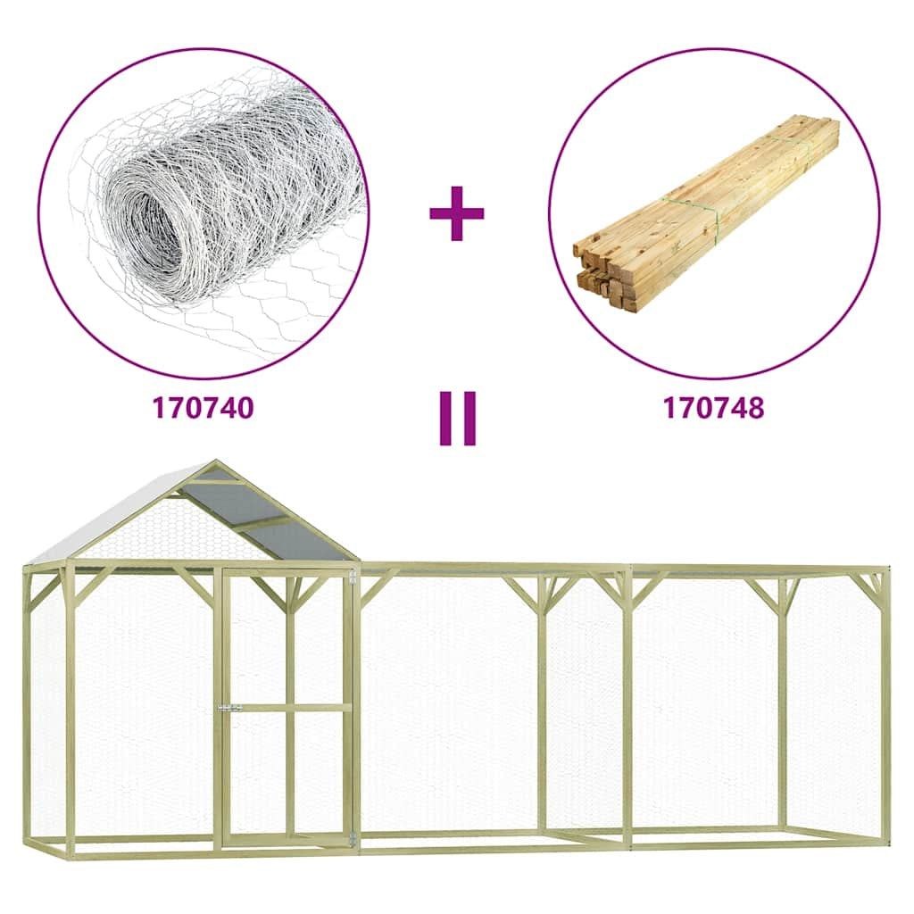 Vidaxl Jaula Gallinero Madera Impregnada De Pino 4,5x1,5x2 M_4