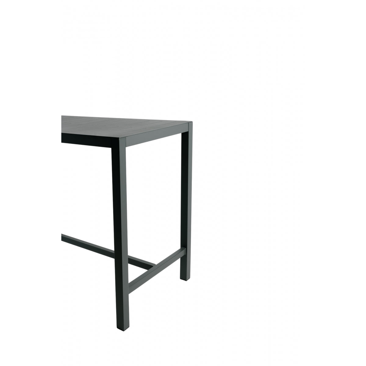 Mesa De Bar Rectangular De Aluminio Color Carbono 4 Personas - Mobiliario De Jardín_2