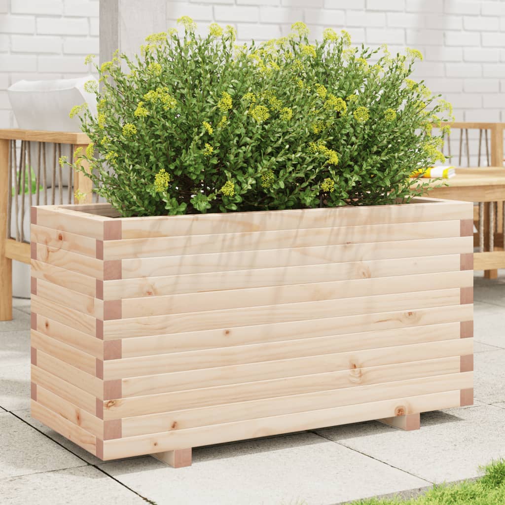 Jardinera Madera Maciza De Pino 90x40x49,5 Cm_1