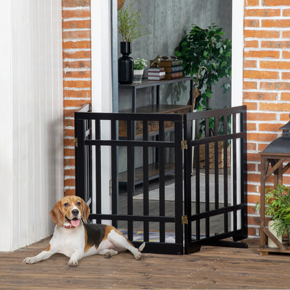 Pawhut Barrera De Seguridad Plegable Para Perros De 3 Paneles 181x35x76 Cm Negro_1