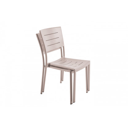 Juego De 4 Sillas Apilables De Jardín De Aluminio Color Topo Nuez Moscada Inari -muebles De Jardín -45x59,5xh84cm_3