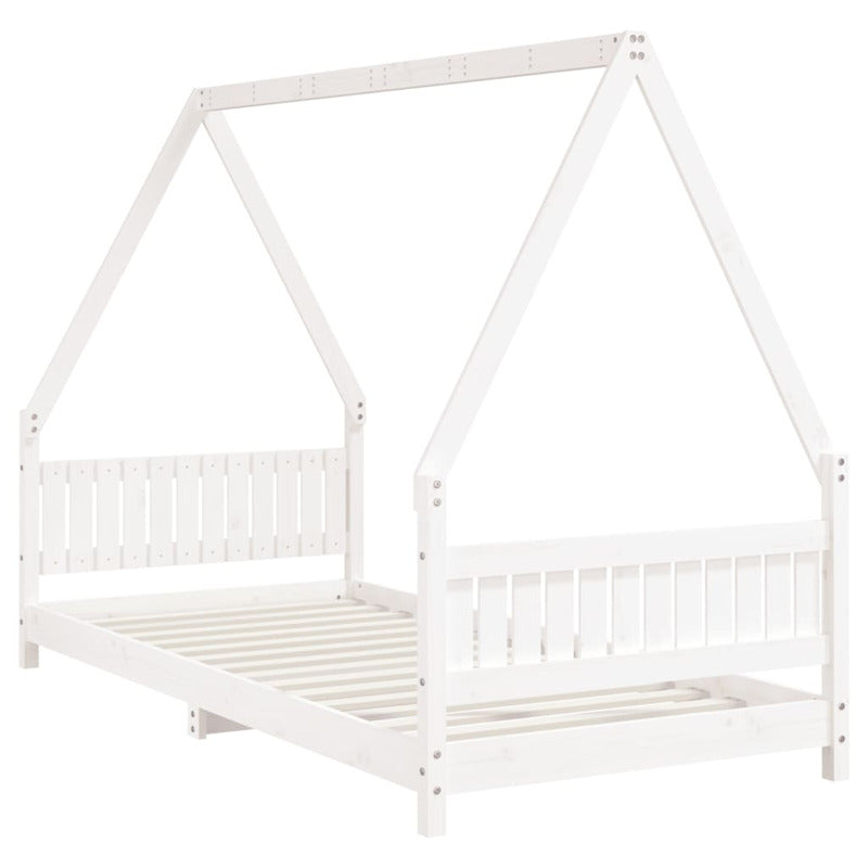 Vidaxl Estructura De Cama Para Niños Madera De Pino Blanco 90x200 Cm_5