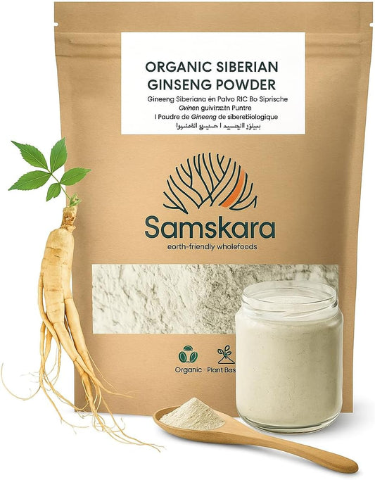 Ginseng Siberiano En Polvo Bio - 100g | Superalimento Ecológico Vegano Para Batidos, Smoothies Y Zumos_0