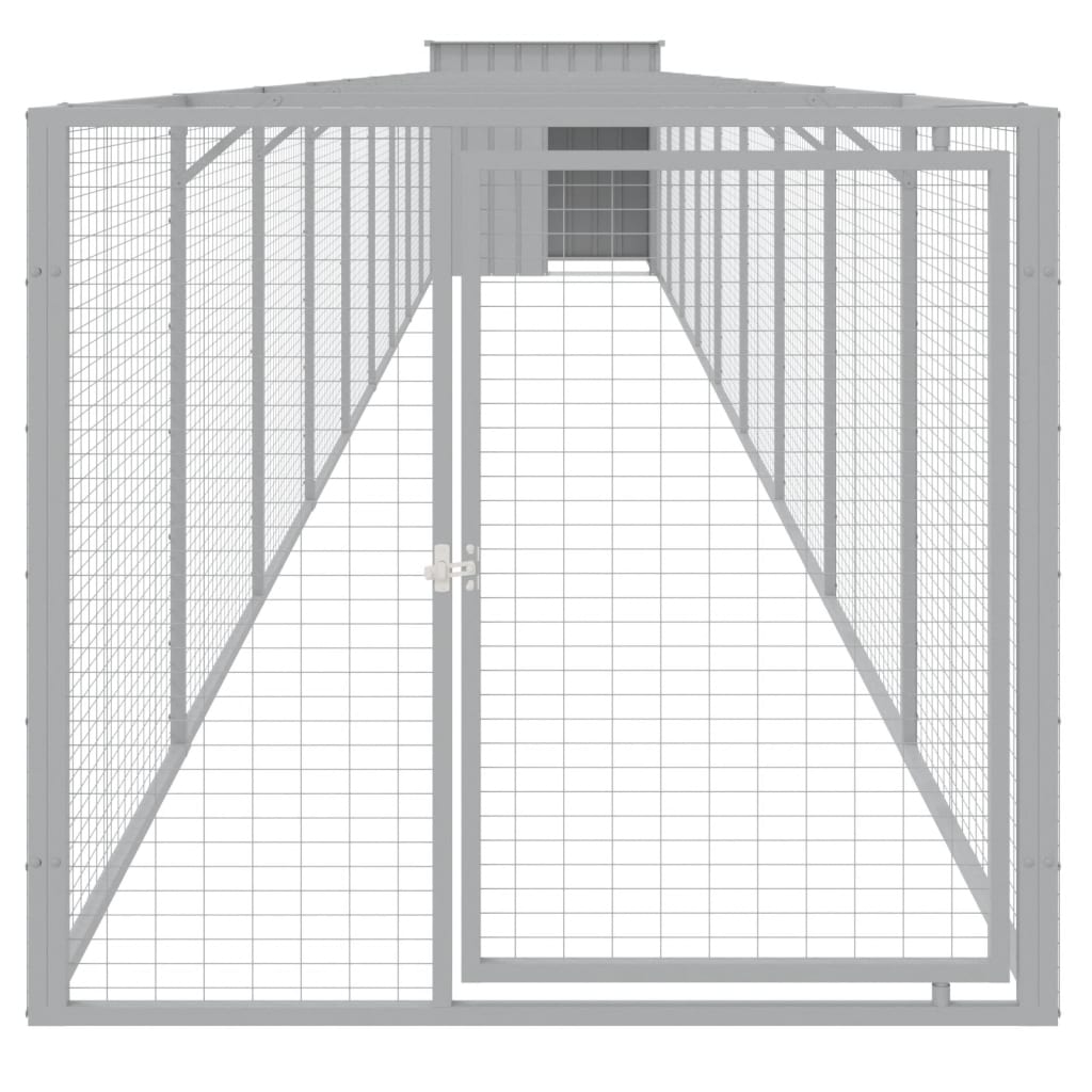 Caseta Perro Corral Acero Galvanizado Gris Claro 110x1017x110cm_2