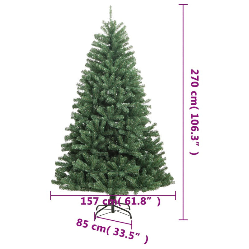 Vidaxl Árbol De Navidad Artificial Con Bisagras 300 Leds 270 Cm_2