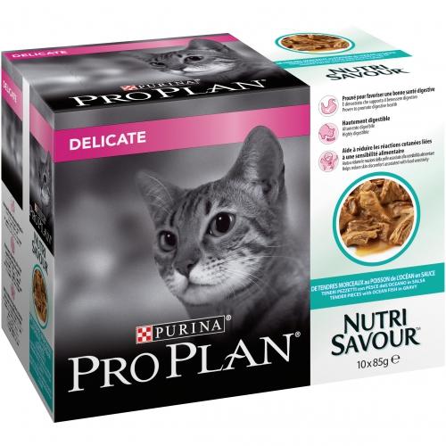 Pack de 10 PRO PLAN Cat Delicate Ocean Fish 85g