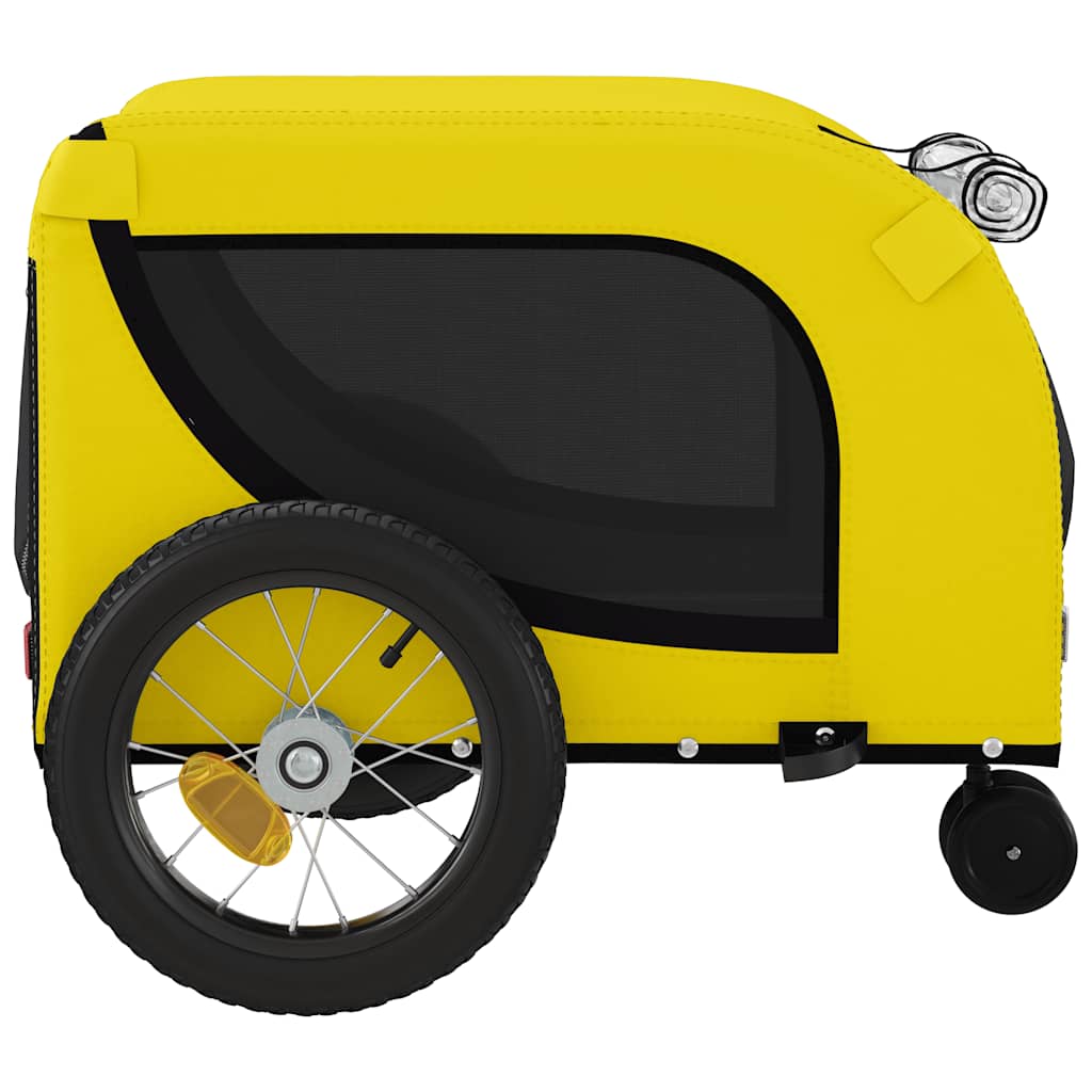 Remolque Bicicleta Mascotas Hierro Tela Oxford Amarillo Negro_5