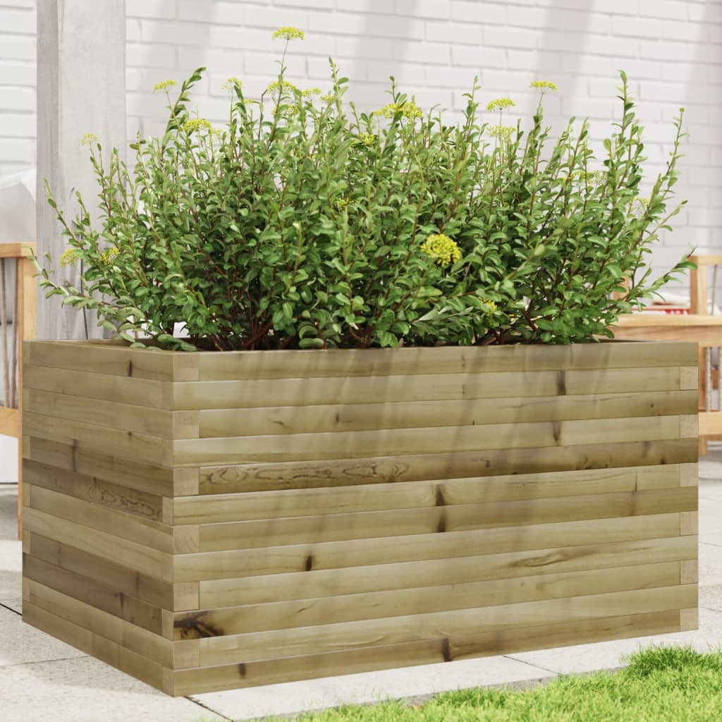 Jardinera De Madera De Pino Impregnada 90x60x45,5 Cm_2