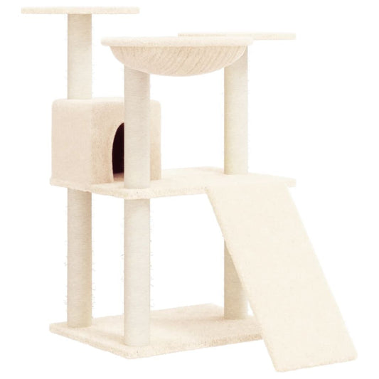 Vidaxl Rascador Para Gatos Con Postes De Sisal Color Crema 83 Cm_0