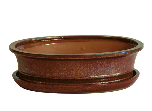 Tiesto Oval Rojo Con Plato 21x17x7cm_0