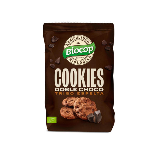 Bolachas de trigo espelta com chocolate duplo Biocop 200g