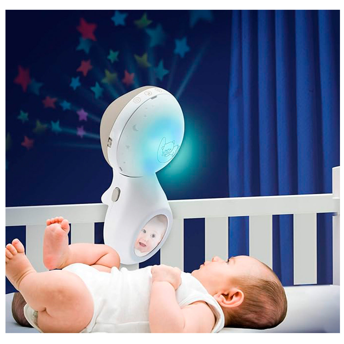 Infantino Proyector Musical Móvil 3-en-1, Luz Nocturna Y Proyector Cuna, 6 Melodías, 4 Sonidos Naturaleza, Gris_2