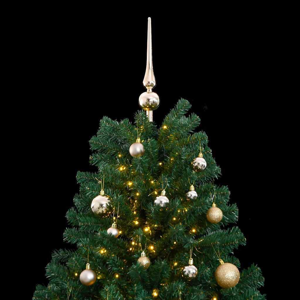 Vidaxl Árbol De Navidad Artificial Con Bisagras 300 Led Y Bolas 210 Cm_1