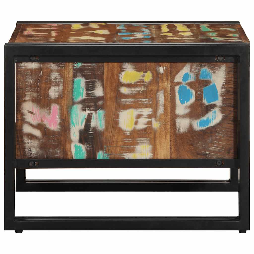 Mesa De Centro Multicolor 50x50x38 Cm Madera Maciza Reciclada_3