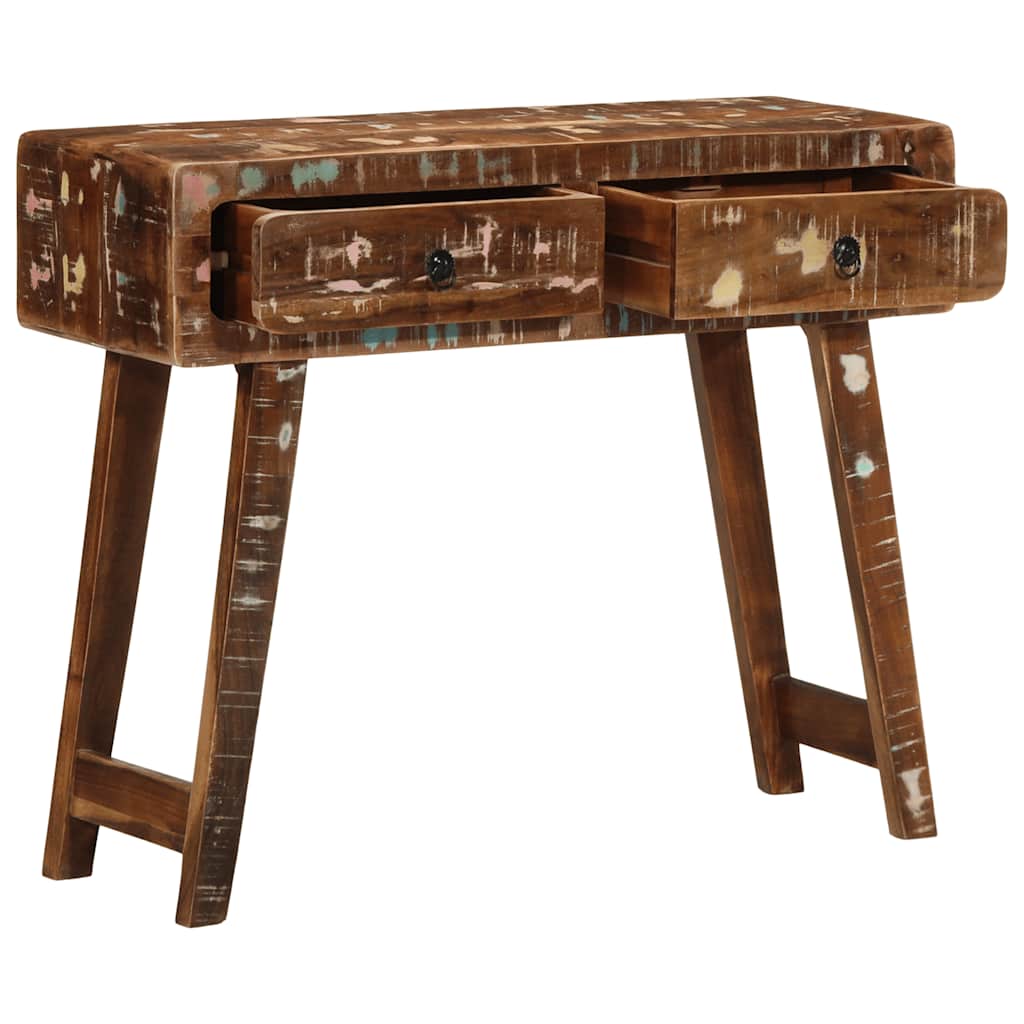 Mesa Consola Madera Maciza Reciclada 90x32x75 Cm_3