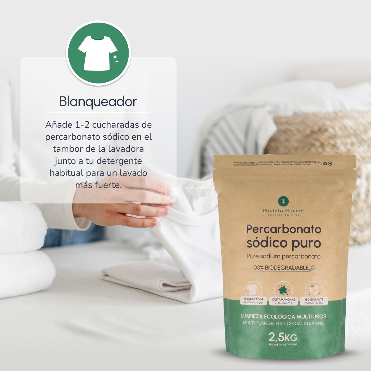 Embalagem 3x Planeta Huerto Percarbonato de Sódio 2,5 kg