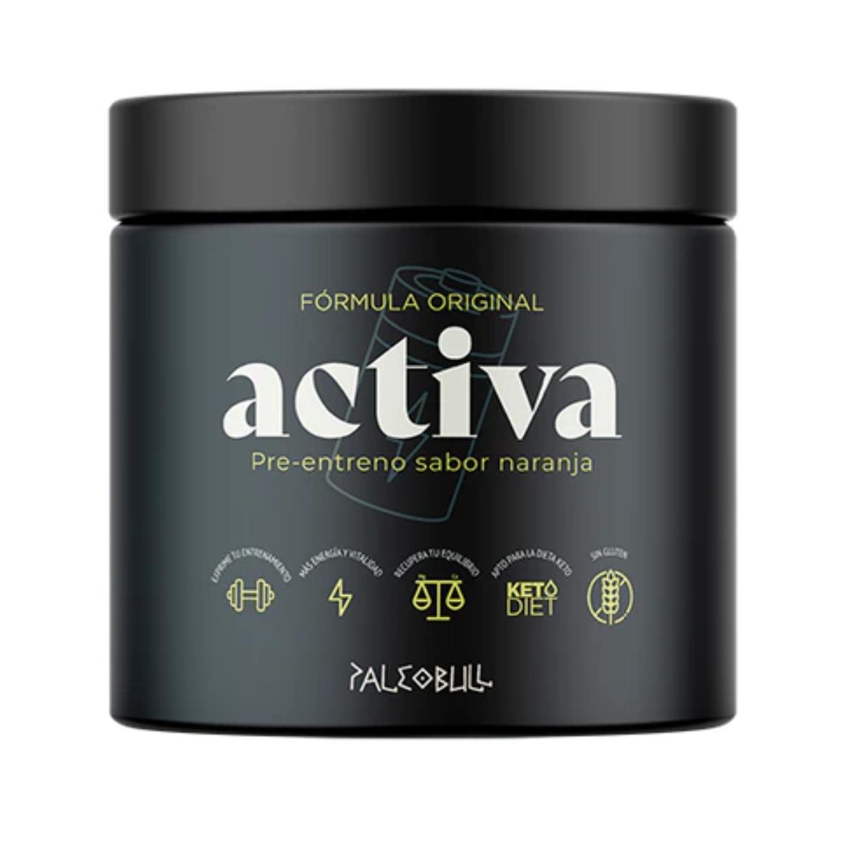 Activa Pré-treino Sabor Laranja Paleobull 225 g Com Cafeína
