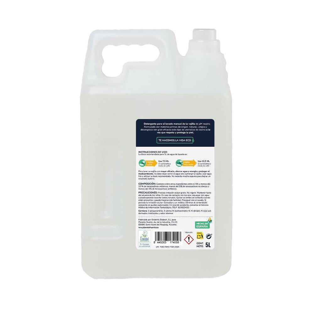 Pack de 3 máquinas de lavar louça manuais hipoalergénicas, sem fragrância, Eco Planeta Huerto, 5L