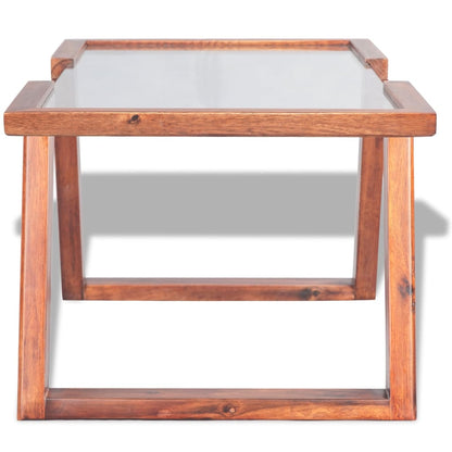 Mesa De Centro De Madera Maciza De Acacia Marrón 100x50x40 Cm_1