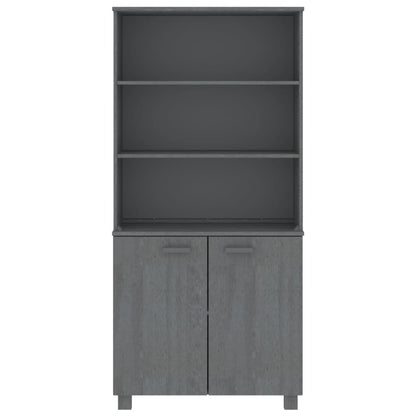 Aparador Hamar Madera De Pino Maciza Gris Oscuro_2