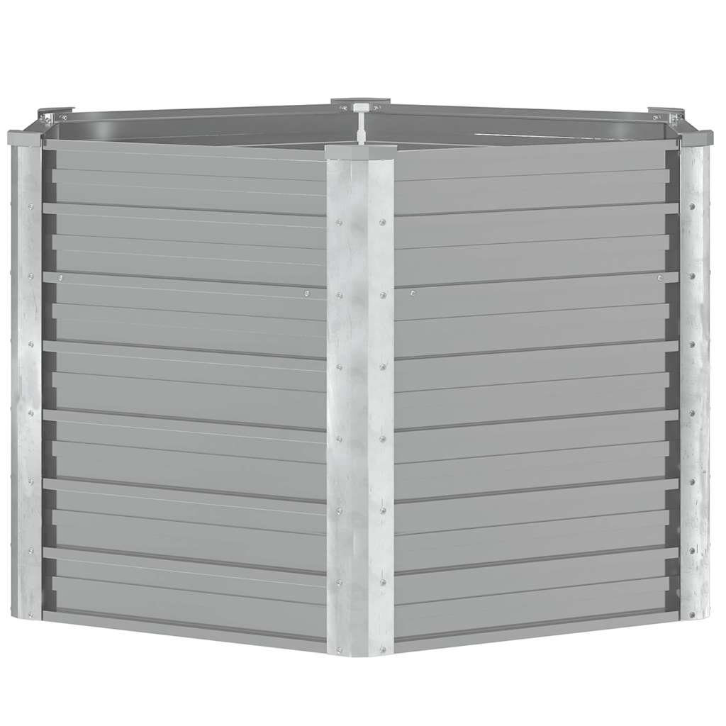 Arriate De Jardín De Acero Galvanizado Gris 129x129x77 Cm_3