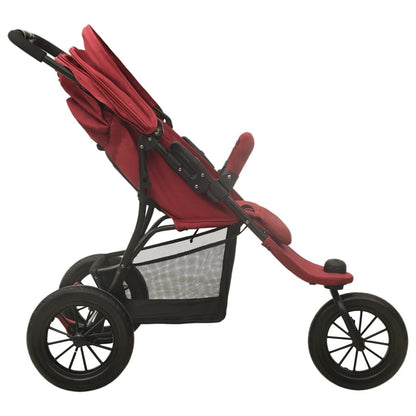 Vidaxl Cochecito De Bebé De Acero Rojo_3