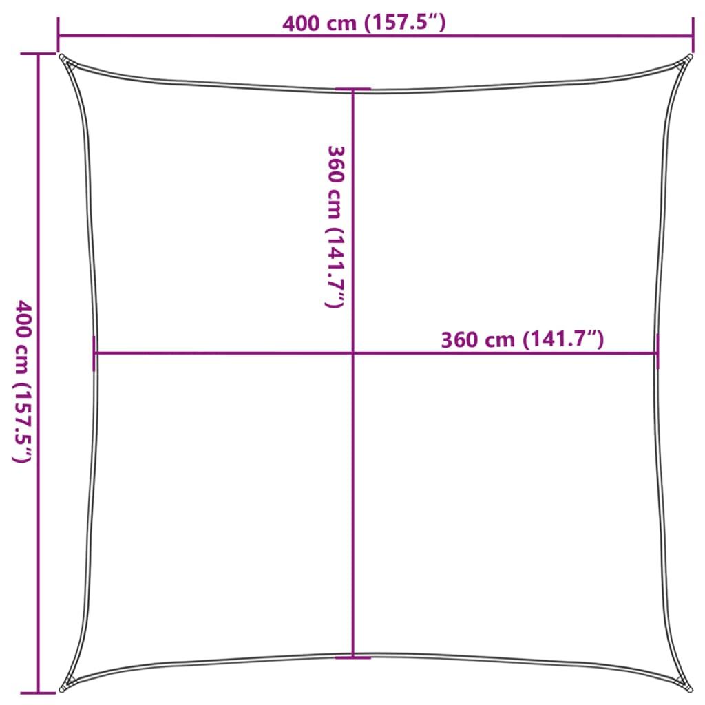 Vidaxl Toldo De Vela Hdpe Marrón 160 G/m² 4x4 M_2