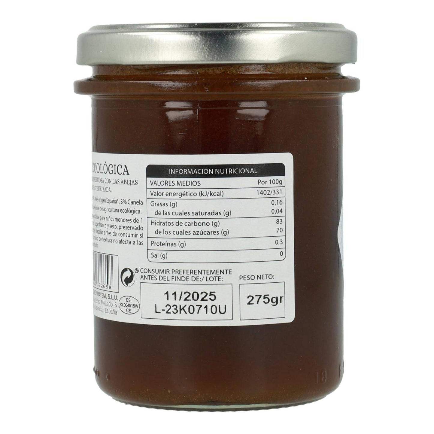 Mayem Mel Biológico com Gengibre e Canela 275 g
