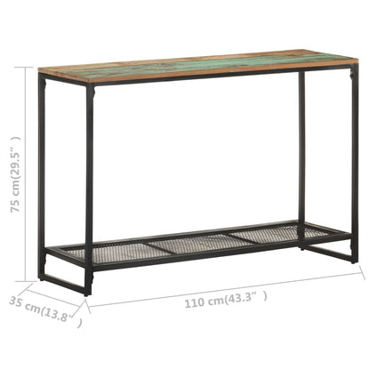 Mesa Consola De Madera Maciza Reciclada 110x35x75 Cm_4