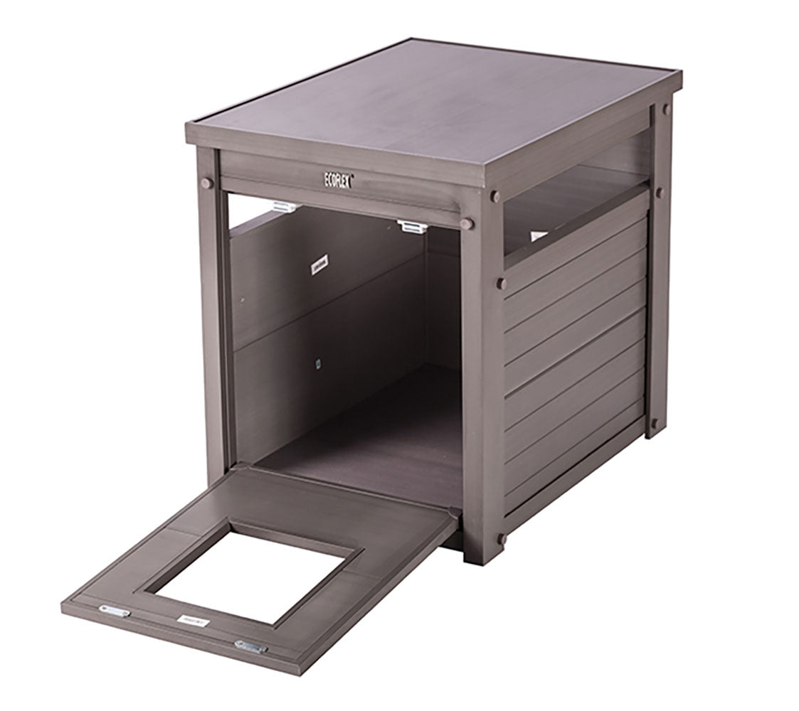 Arenero Para Gatos Cubierto Borneo - Fabricado En Ecoflex - Integra El Arenero En La Decoración De Tu Hogar, 58x44,6x70,2 Cm, 4 Colores (gris)_0